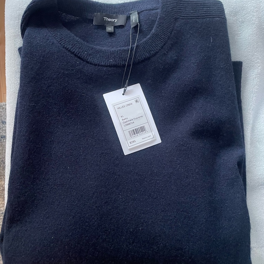 Theory Men's Navy Crewneck Sweater
